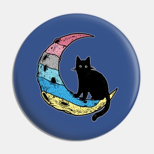 Genderflux Cat Moon LGBT Pride Flag Pin