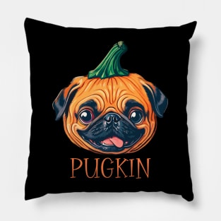 Pugkin Halloween Pumpkin Pug Dog Lover Funny Pillow