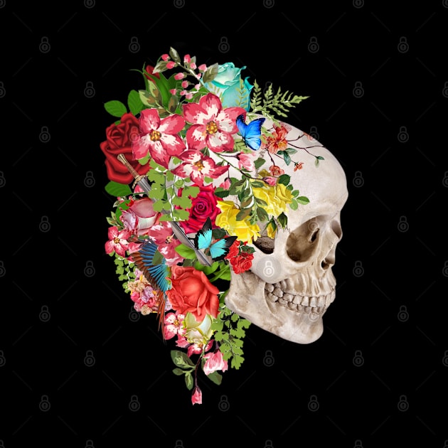 skull floral by MARK ASHKENAZI