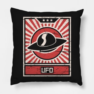 UFO | Vintage Style Alien Propaganda Poster Pillow