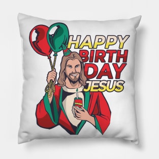 Christmas Happy Birthday Jesus Pillow