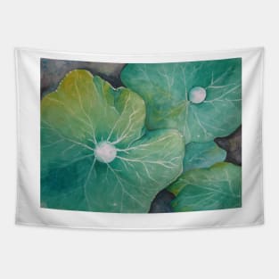 In Rosemary's Garden - Nasturtium Leaf with Dew Drops Tapestry