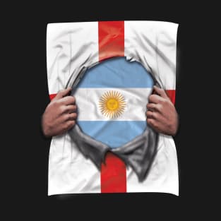 Argentina Flag English Flag Ripped Open - Gift for Argentinian From Argentina T-Shirt