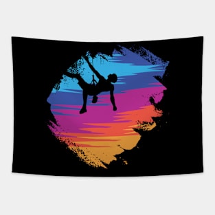 Bouldering - Distressed Retro Rock Climbing Tapestry