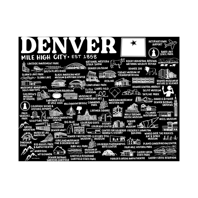 Denver Map by fiberandgloss