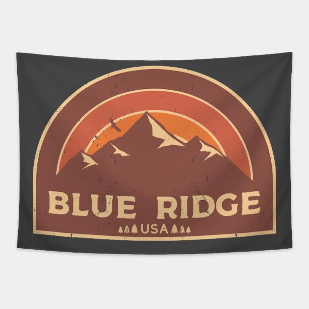 Vintage Blue Ridge Mountains Design Tapestry by dk08