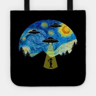 Starry Night UFO Alien - Funny Tote