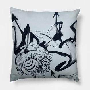 Mesmer-Eyelash Skull Directing Dreams Pillow