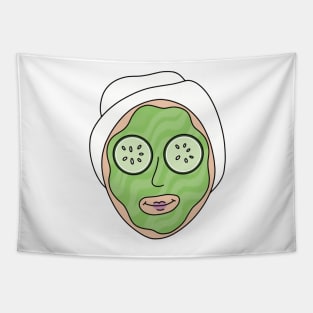 Spa Day Cucumber Mask Tapestry