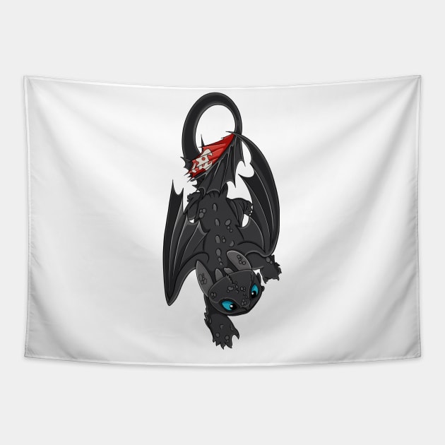 Toothless crawling, cute character how to train your dragon Tapestry by PrimeStore