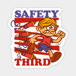 4th of July Patriotic fireworks Safety Third Magnet