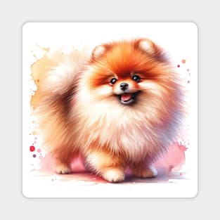 Pomeranian Watercolor Painting - Beautiful Dog Magnet