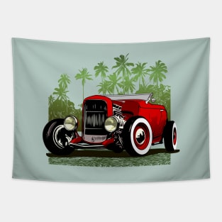 Classic 30's Hot Rod Unisex Jersey Tee Red/Green version Tapestry