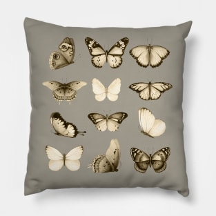 Vintage Black & Cream Butterfly Pattern Pillow