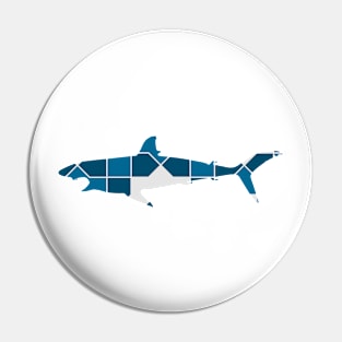 Shark Silhouette with Pattern Pin