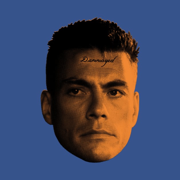 Jean Claude Van Damme "Dammaged" forehead tattoo by BryanWestArt