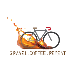 Gravel Coffee Repeat Vector Cycling Design - light background T-Shirt