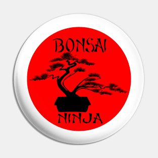 Lettering 'BONSAI NINJA' with bonsai tree Pin