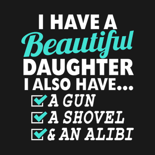 DAD Beautiful Daughter BLACK Print T-Shirt