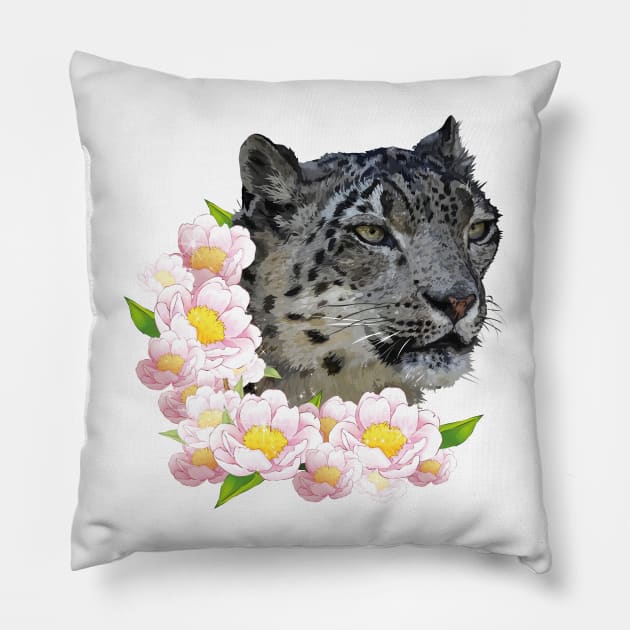 Snow Leopard Pillow by obscurite