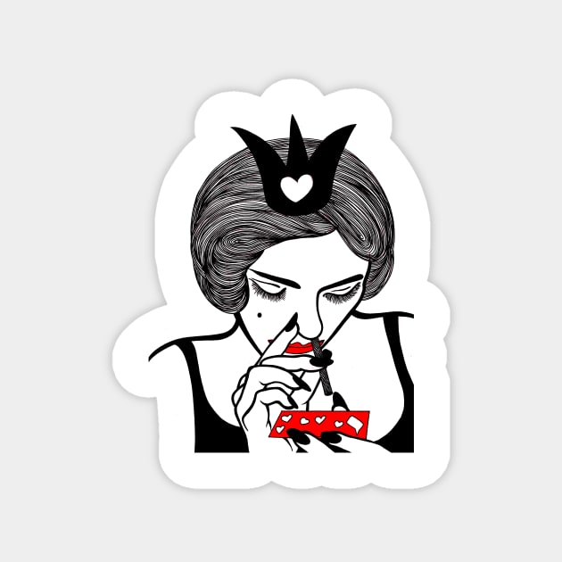 Queen Of Hearts Magnet by FUN ART