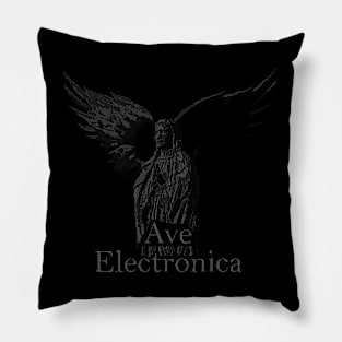 ASCii Sancta Maria - Ave Electronica (White) Pillow