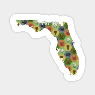 Florida State Map Board Games Magnet