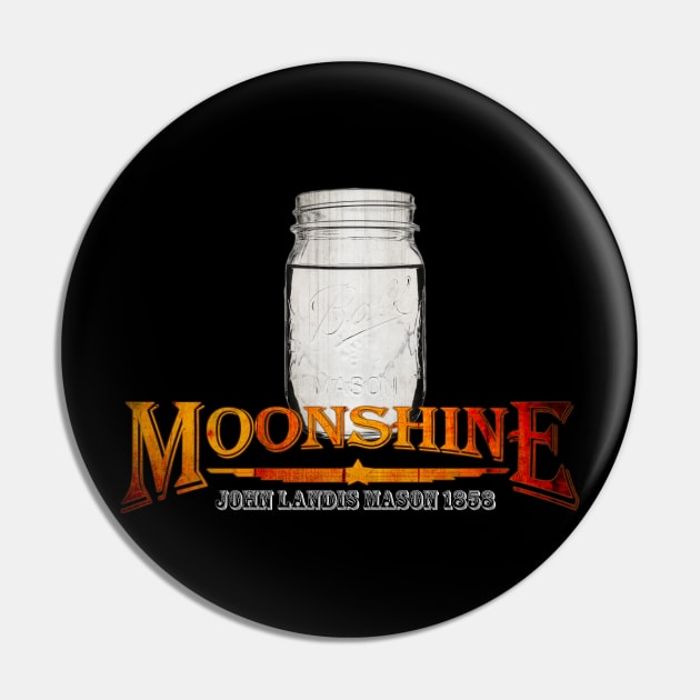 Moonshine Mason Jar Inspired Design Pin by HellwoodOutfitters