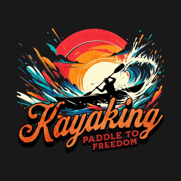 Kayaking Paddle to Freedom Design by Miami Neon Designs