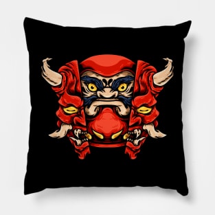 Daruma And Oni Mask Pillow