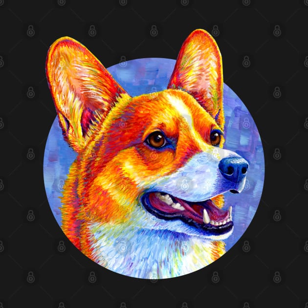 Mischief Maker Colorful Pembroke Welsh Corgi Dog by rebeccawangart