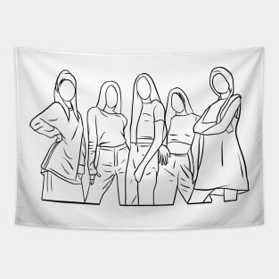 KPOP FANART LINE ART Tapestry