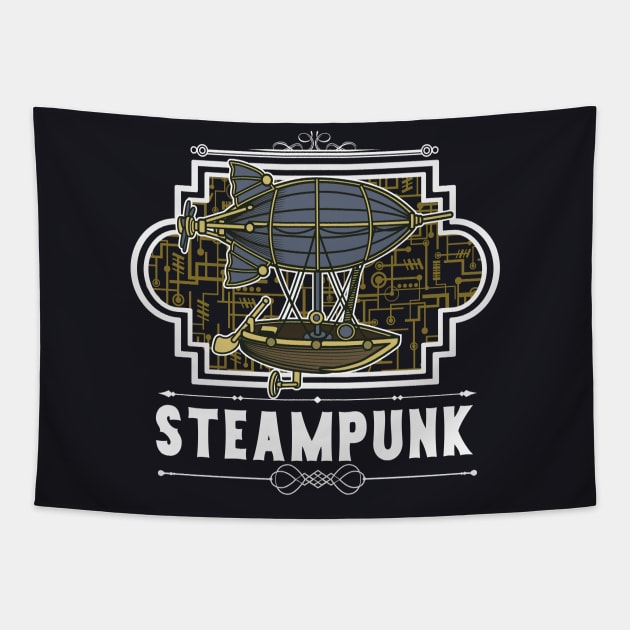 Steampunk Zepellin Tapestry by Foxxy Merch