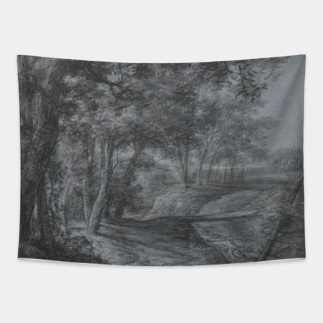 Forest Edge with a Stream Over Which a Gangway is Located by Simon de Vlieger Tapestry by Classic Art Stall