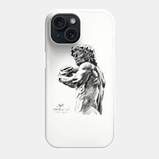 David Michelangelo sketch Florence (on grey background) Phone Case