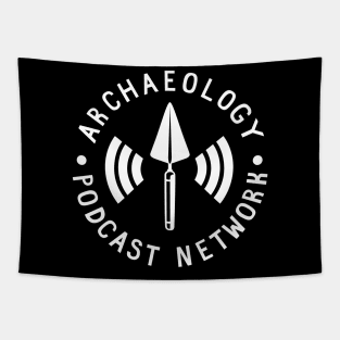 Archaeology Podcast Logo (White) Tapestry