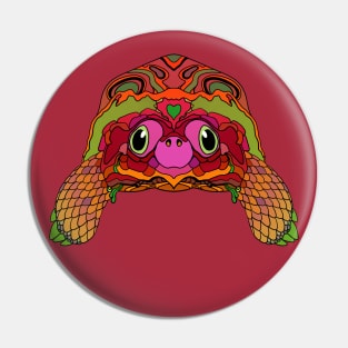 Happy Tortoise in Bright colors Pin