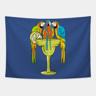 Parrots Drinking Margarita Funny Hawaii And Bird Lover Gift Tapestry