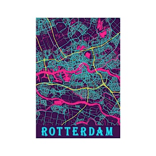 Rotterdam Neon City Map T-Shirt