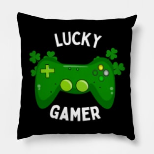 Lucky Gamer Pixelated Pillow