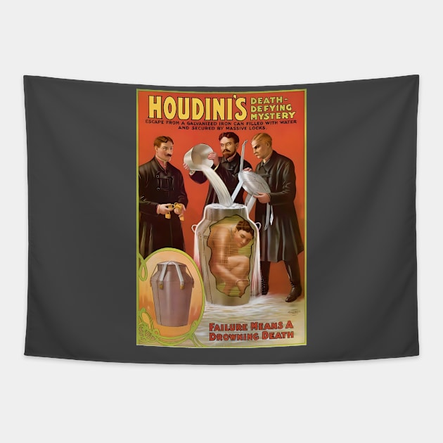 Harry Houdini - World's Greatest Magician Tapestry by Desert Owl Designs