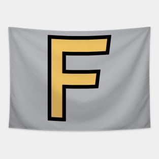 Funky Yellow Letter F Tapestry