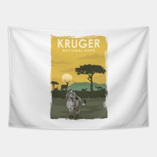 Kruger National Park Travel Poster South Africa Tapestry