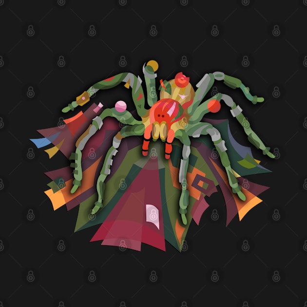 DECORATIVE  SPIDER IN WEB STYLIZED ART by STYLIZED ART