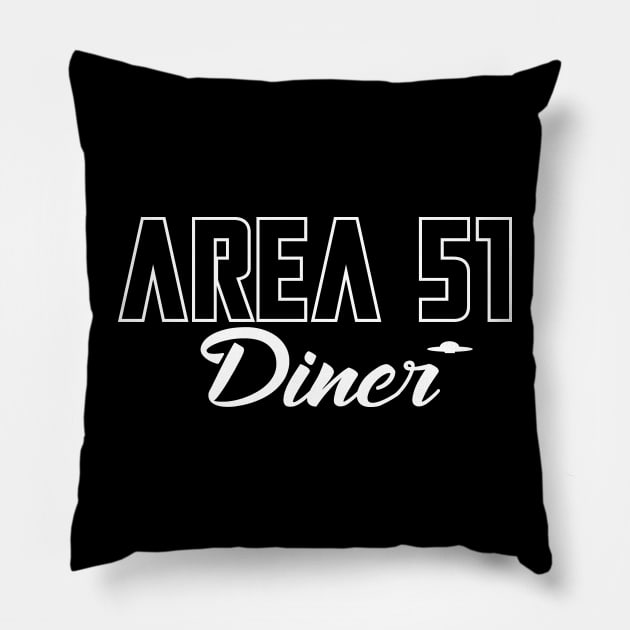 Area 51 Diner Pillow by Illustratorator