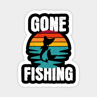 Gone Fishing Mermaid Sunset Magnet