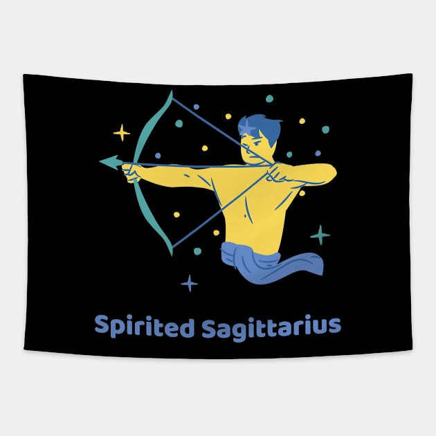 Spirited Sagittarius - Astrology Art Tapestry by Lynx Hub