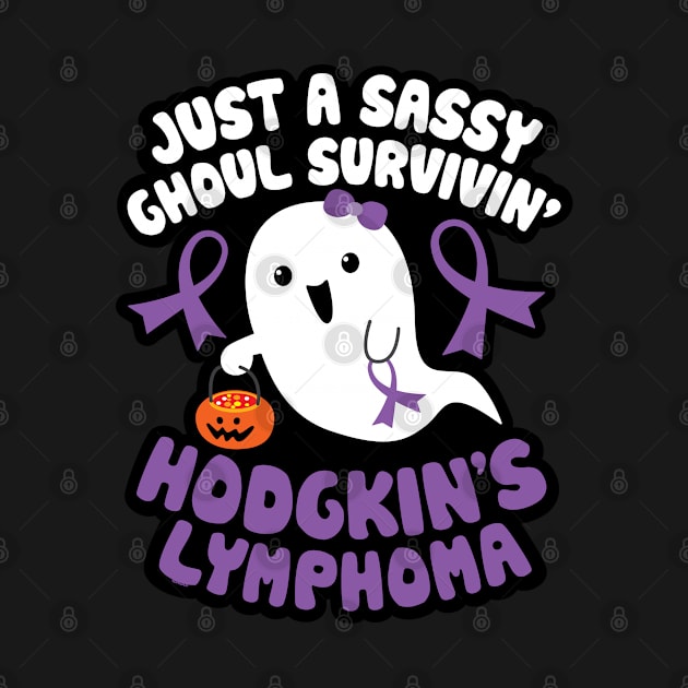 Sassy Ghoul Surviving Hodgkins Lymphoma Halloween Cute Ghost by jomadado