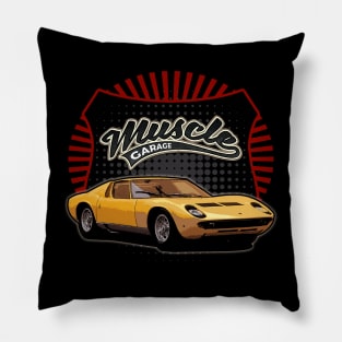 Lamborghini Miura 1966 car muscle Pillow