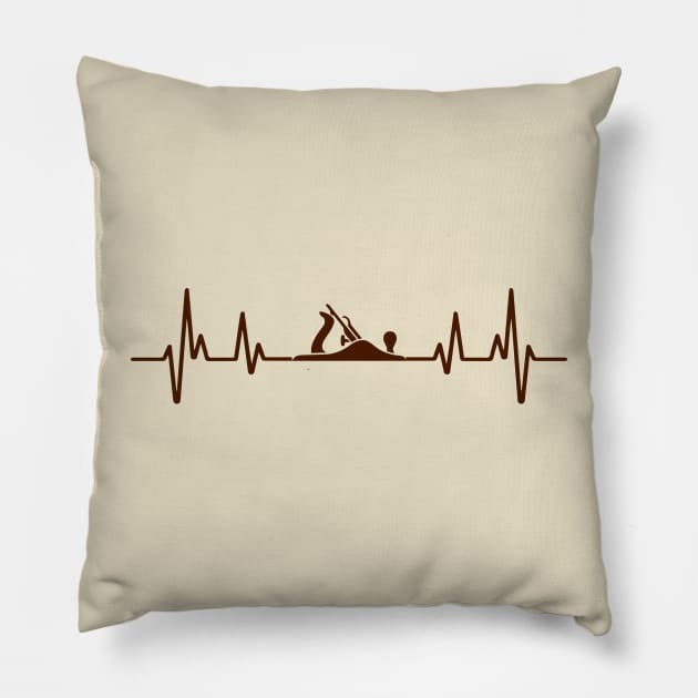 Craftsman Heartbeat and wood plane Pillow by Blended Designs